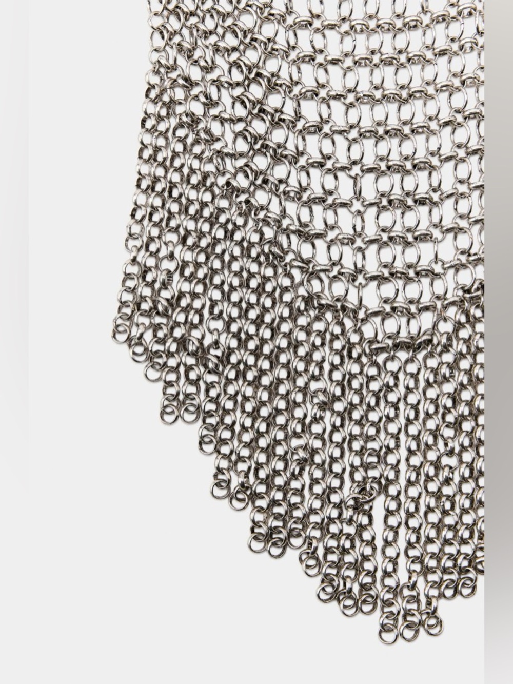 Zara Silver Chainmail Fringe Statement Necklace - Women Jewelry - Picture 3 of 3